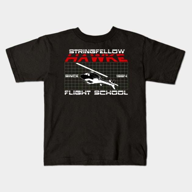 Stringfellow Hawke Flight School Kids T-Shirt by Meta Cortex